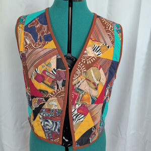 Handmade Quilted Patchwork Padded Open Vest